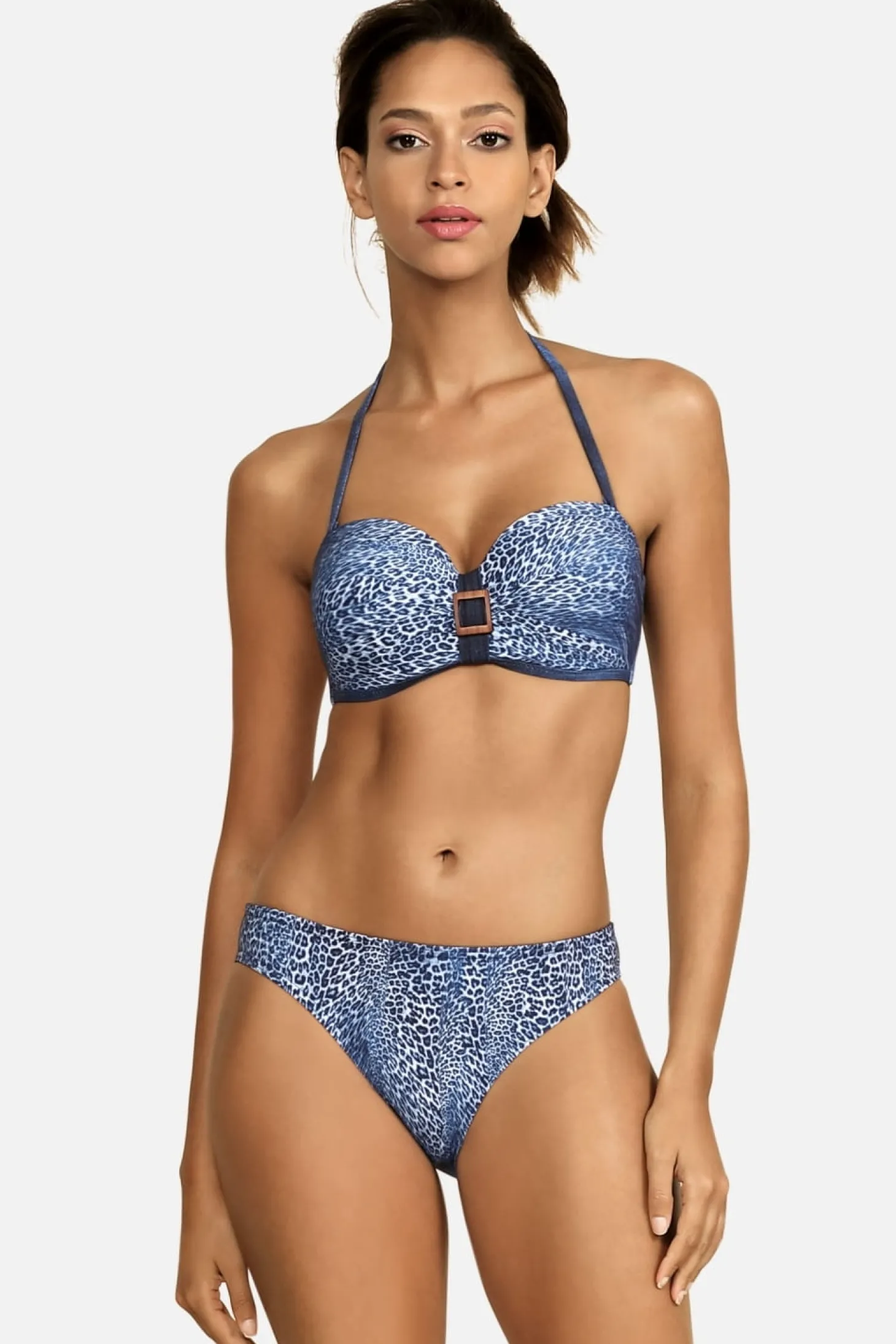 Bardotka - balkonetka cętki Jeans F72A/771