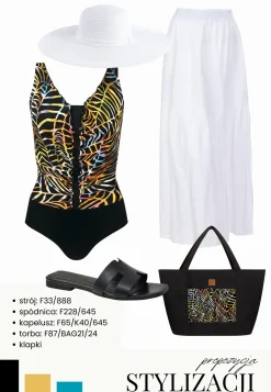 Biała długa spódnica haftowana styl Boho F228/645