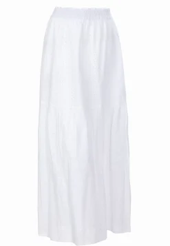 Biała długa spódnica haftowana styl Boho F228/645