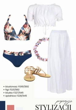 Biała długa spódnica haftowana styl Boho F228/645