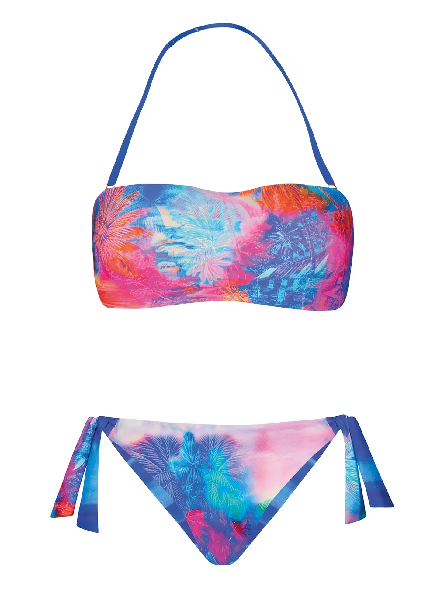 Bikini bandeau z wiązanymi figami FL02/915 surfing