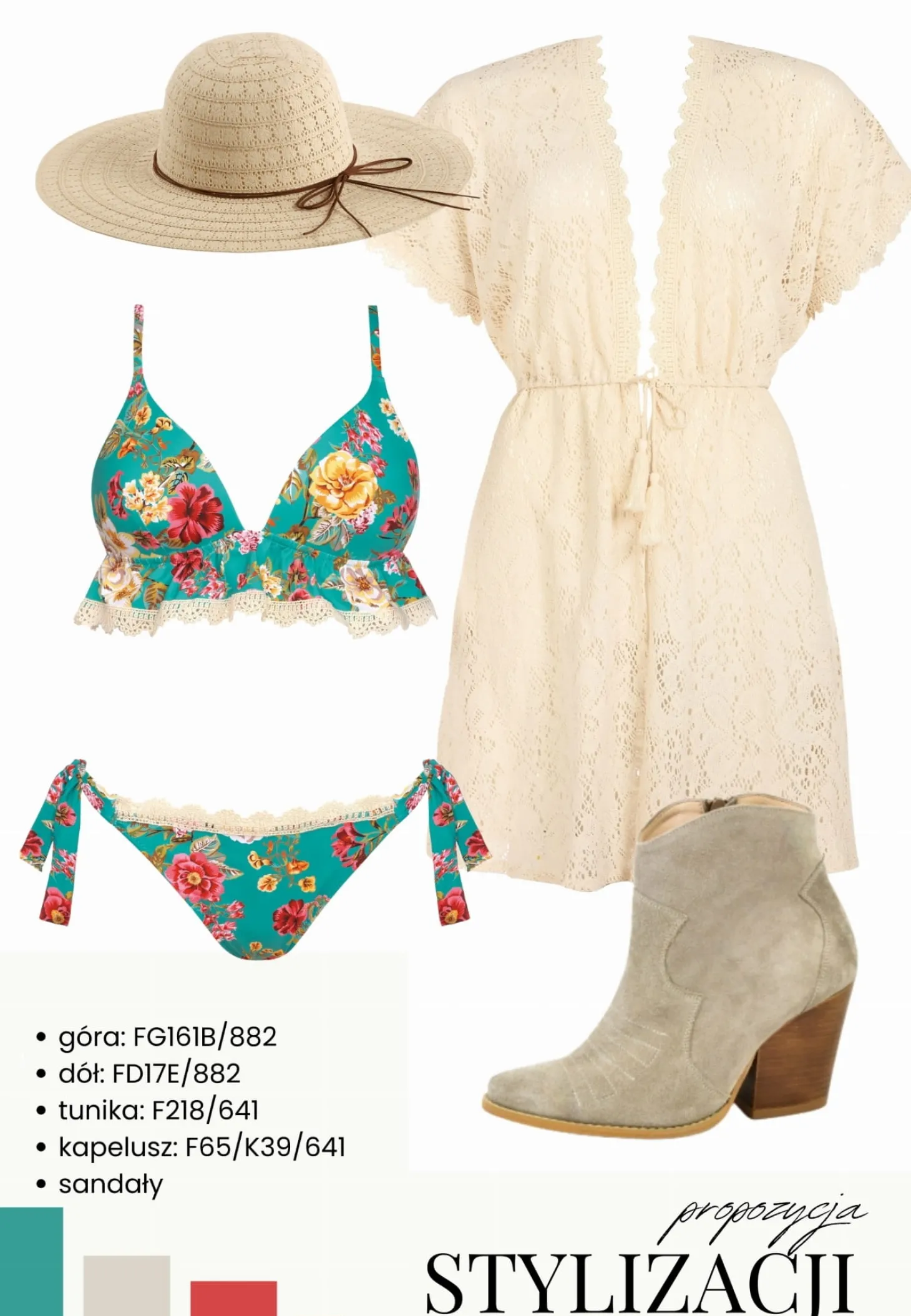 Biustonosz bikini FG161B/882 Półgorest z koronką