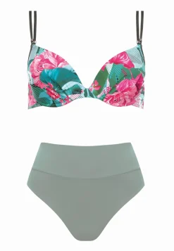 Biustonosz usztywniany push-up w kwiaty FG21H/862