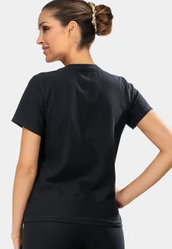 Bluzka czarna prążek | t-shirt z bawełny BLU03/509