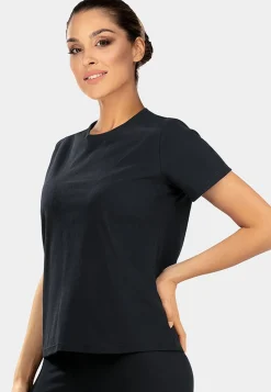 Bluzka czarna prążek | t-shirt z bawełny BLU03/509