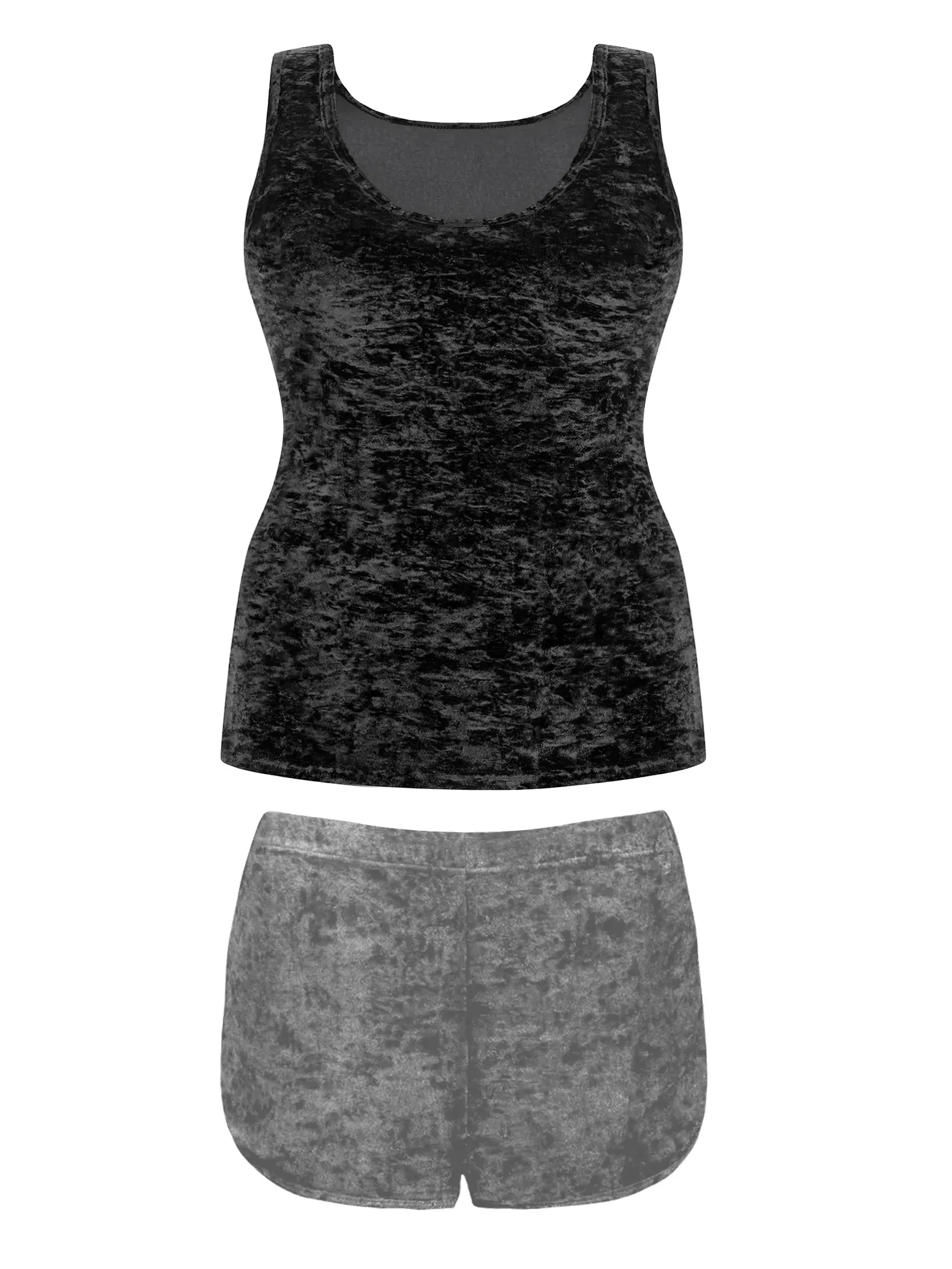 Bluzka damska czarna bokserka velvet FL133A/509
