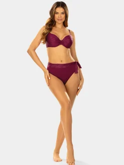 Bordowy biustonosz kąpielowy push-up FG10/910S