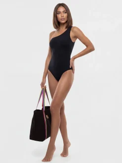 Czarna duża torba plażowa damska F87/BAG60 Rainbow