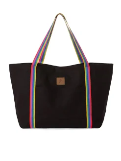 Czarna duża torba plażowa damska F87/BAG60 Rainbow