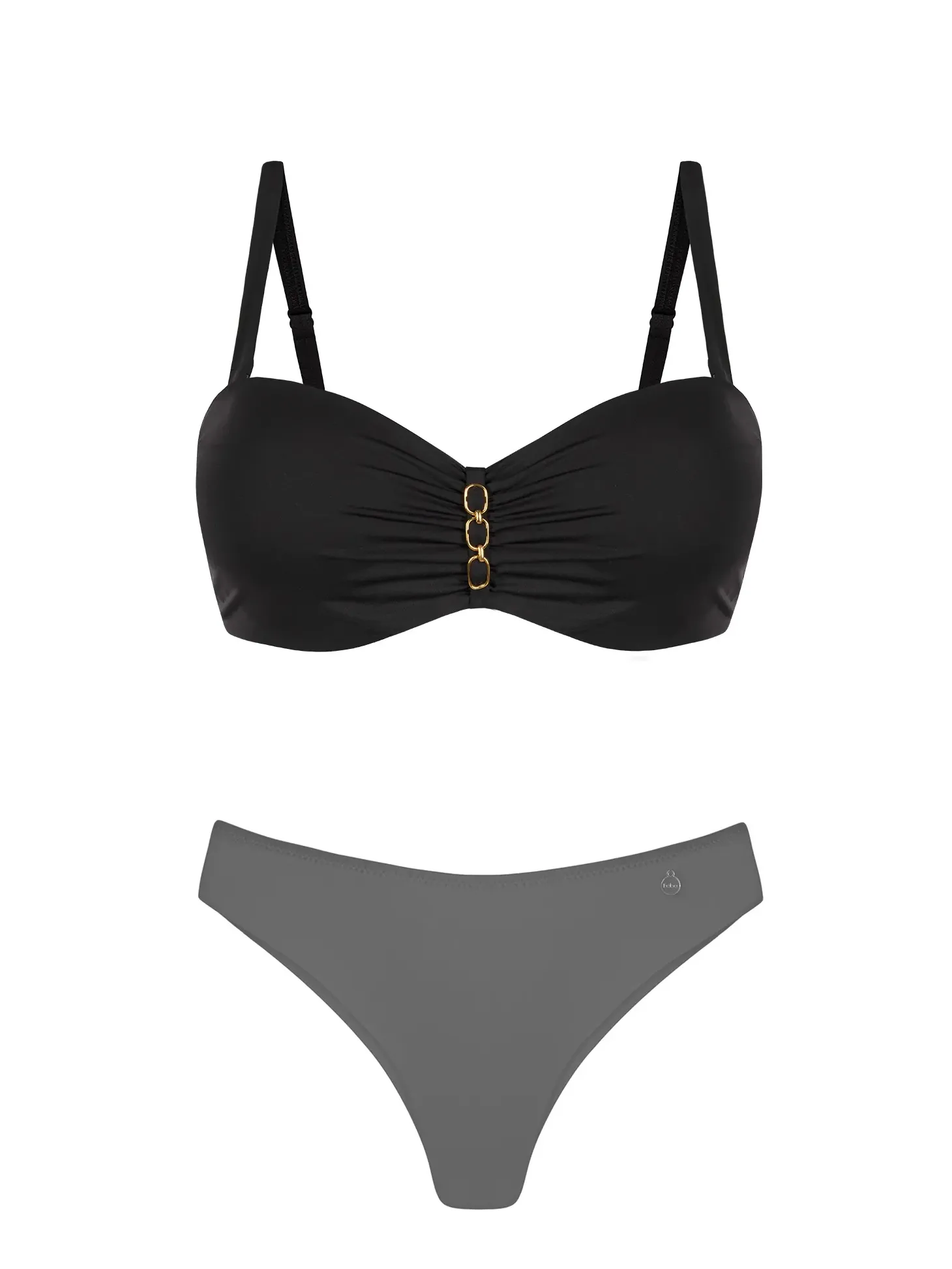 Czarna góra od bikini typu Bardotka p-up FG227/509