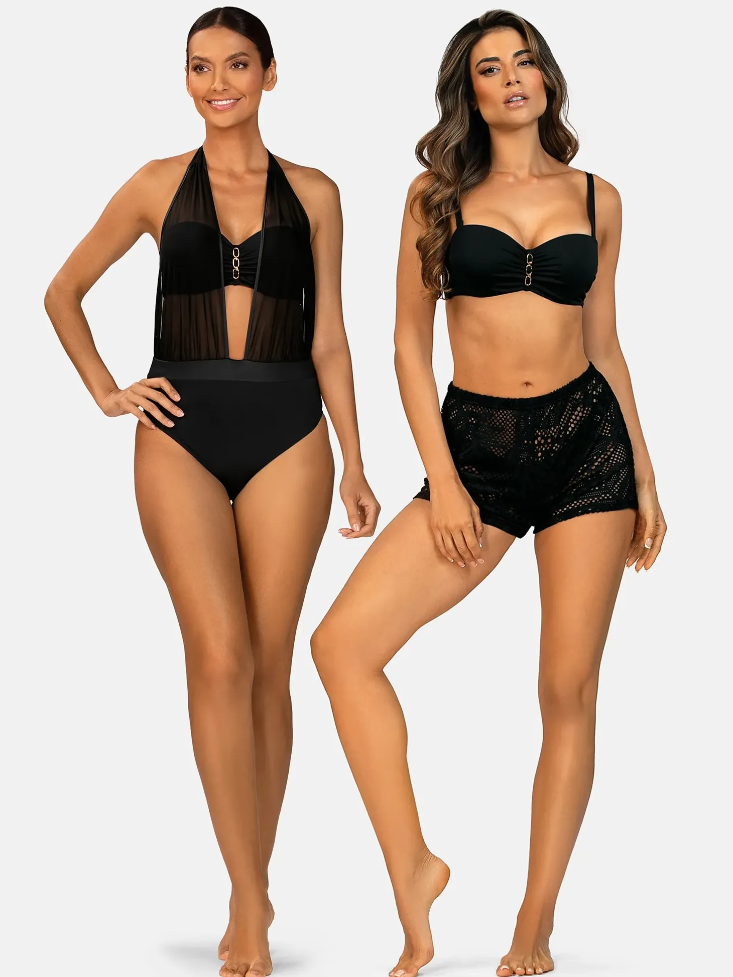 Czarna góra od bikini typu Bardotka p-up FG227/509