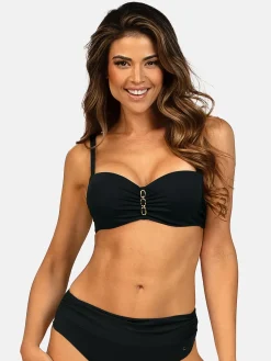 Czarna góra od bikini typu Bardotka p-up FG227/509