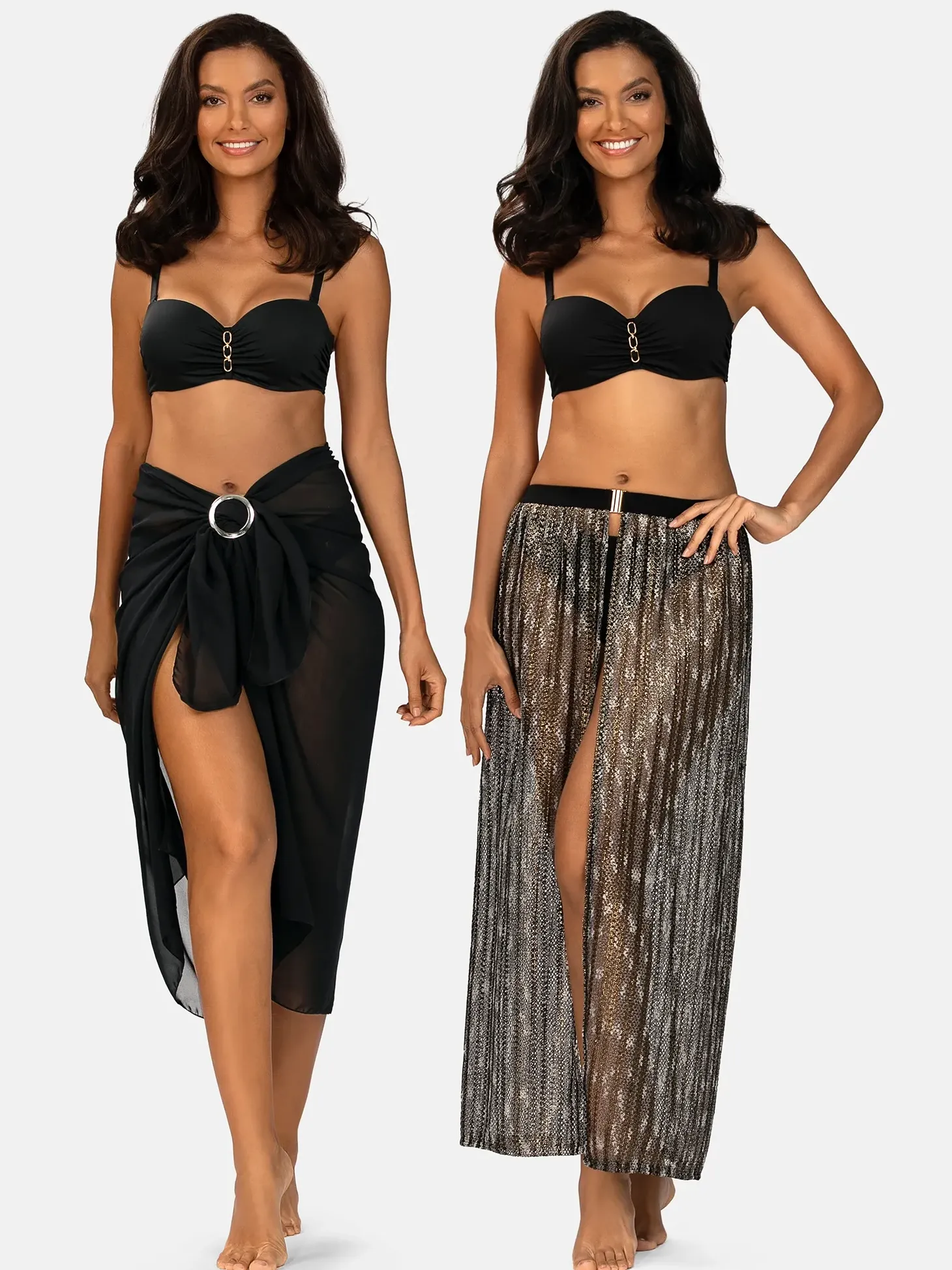 Czarna góra od bikini typu Bardotka p-up FG227/509