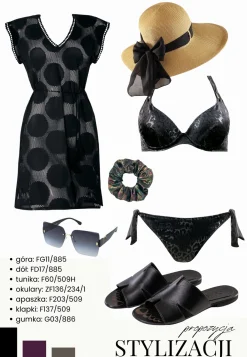 Czarna góra od bikini wiązana na szyi FG11/885