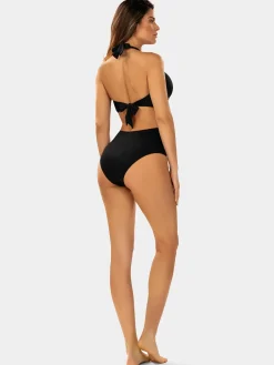 Czarne jednoczęściowe monokini plażowe F233/509