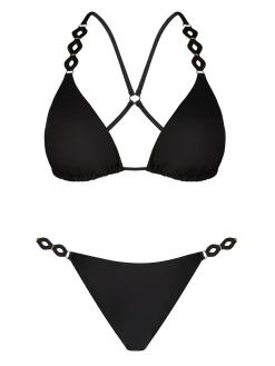 Czarne trójkątne bikini wiązane FL01C/509 komplet