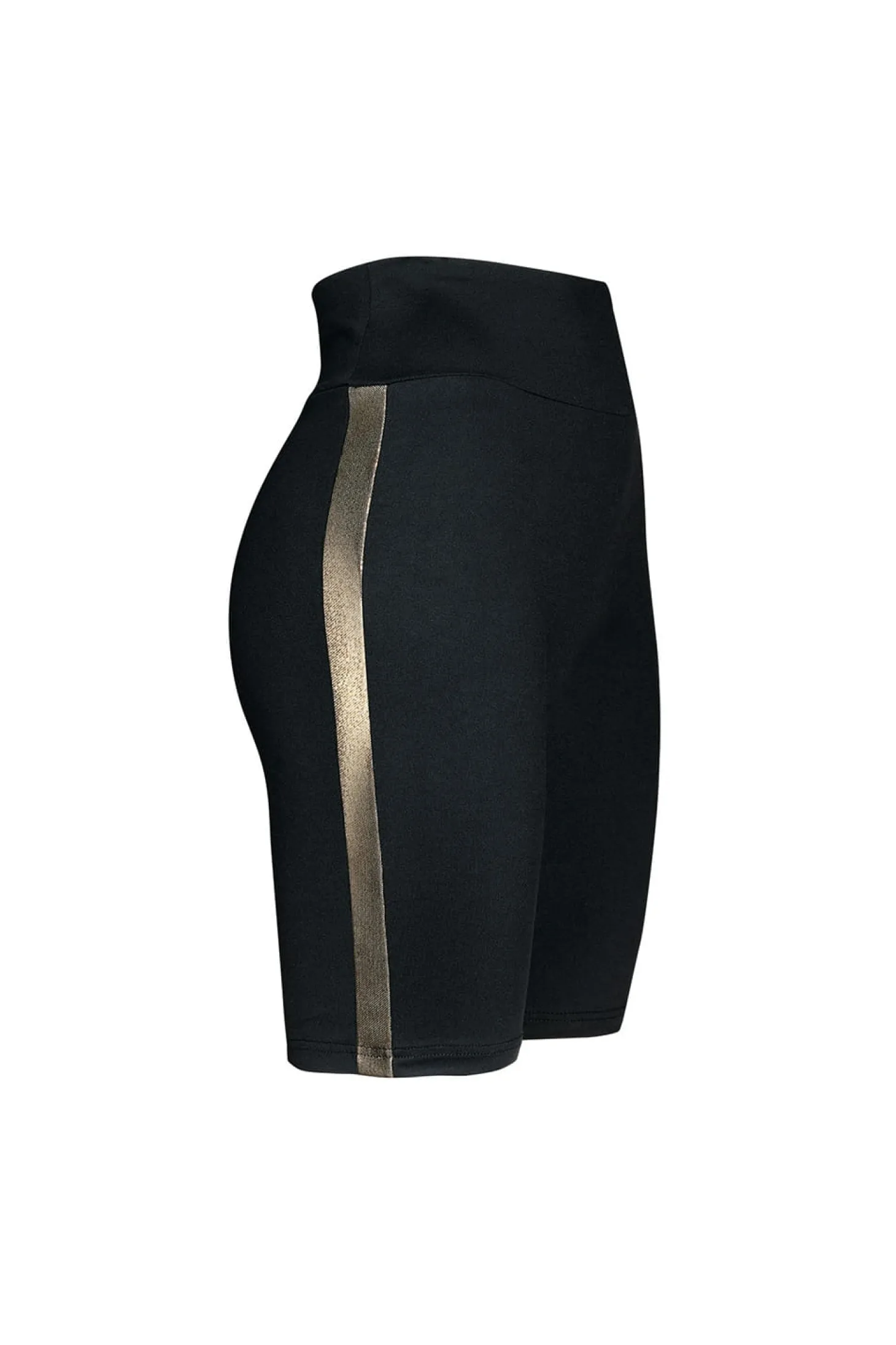 Czarno - złote Kolarzówki legginsy Casual LG02/518