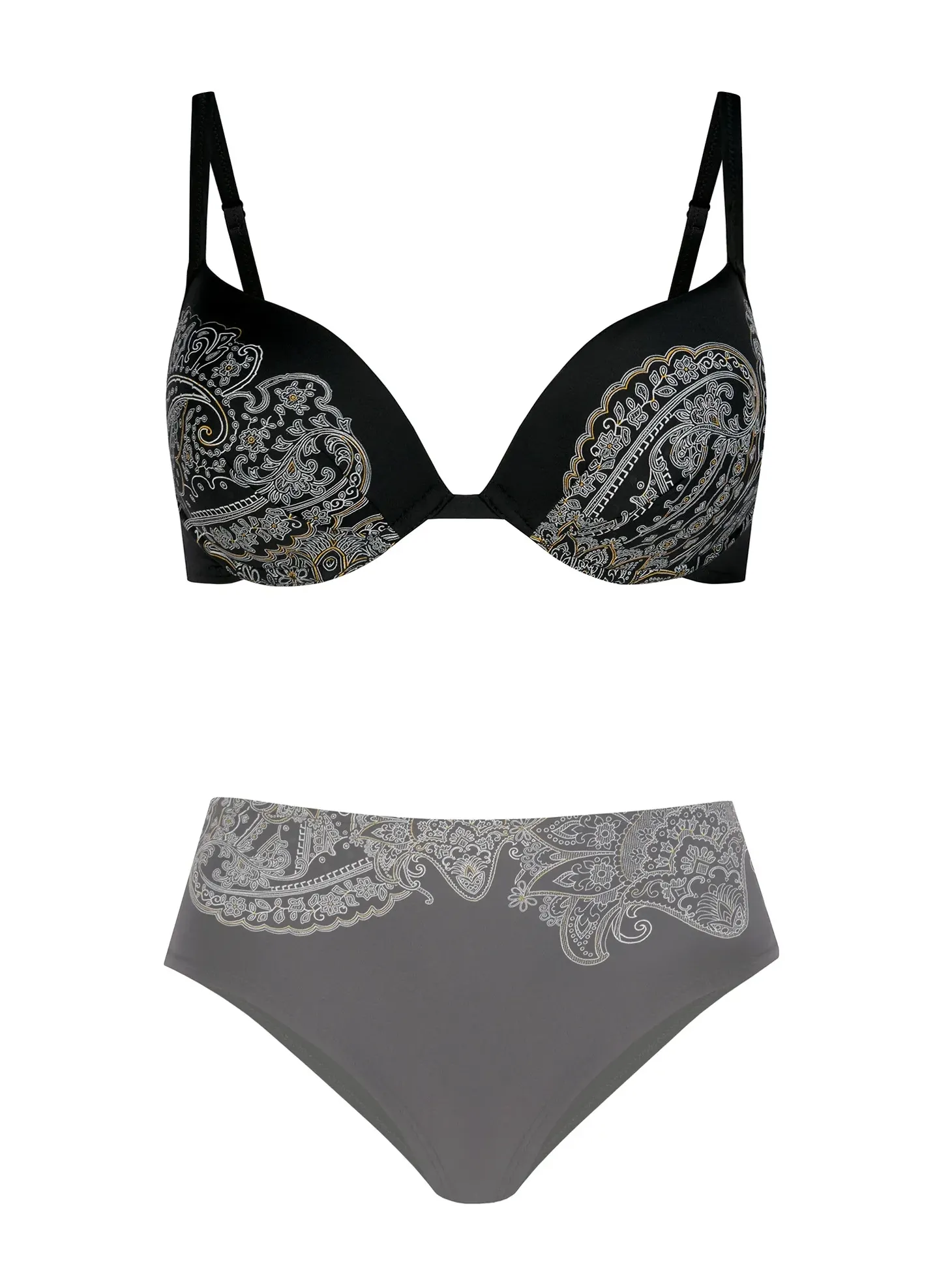 Czarny biustonosz kąpielowy push-up FG21H/931 Boho