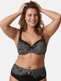 Czarny biustonosz kąpielowy push-up FG10/931 Boho