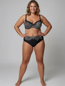 Czarny biustonosz kąpielowy push-up FG10/931 Boho
