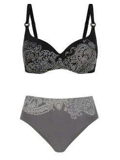 Czarny biustonosz kąpielowy push-up FG10/931 Boho