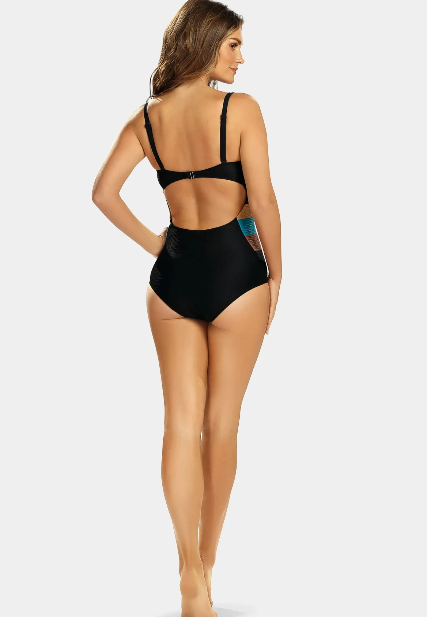 Czarny strój jednoczęściowy push-up F28C/891 Trio