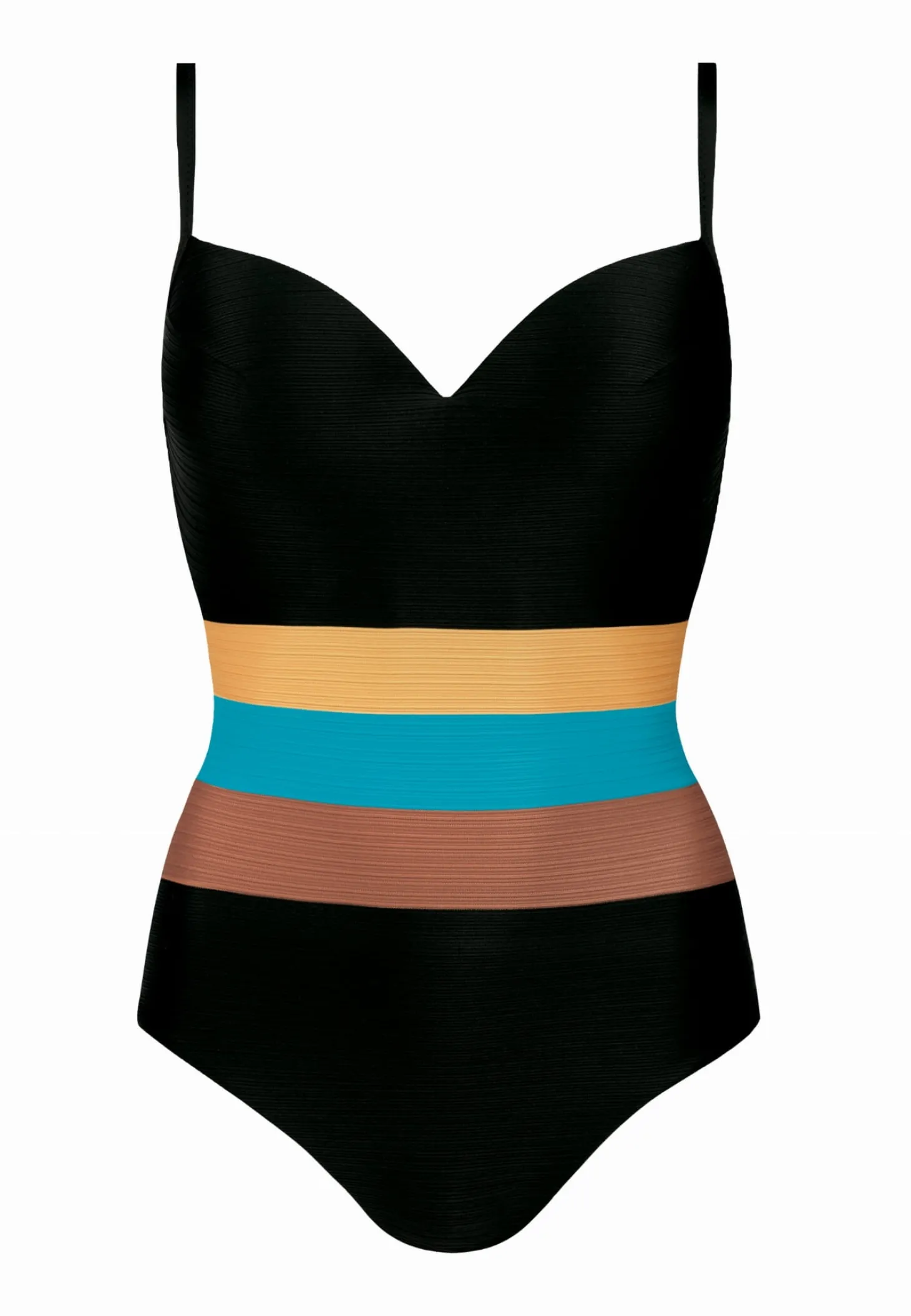 Czarny strój jednoczęściowy push-up F28C/891 Trio