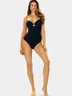 Czarny strój kąpielowy z efektem Push-Up F28B/807