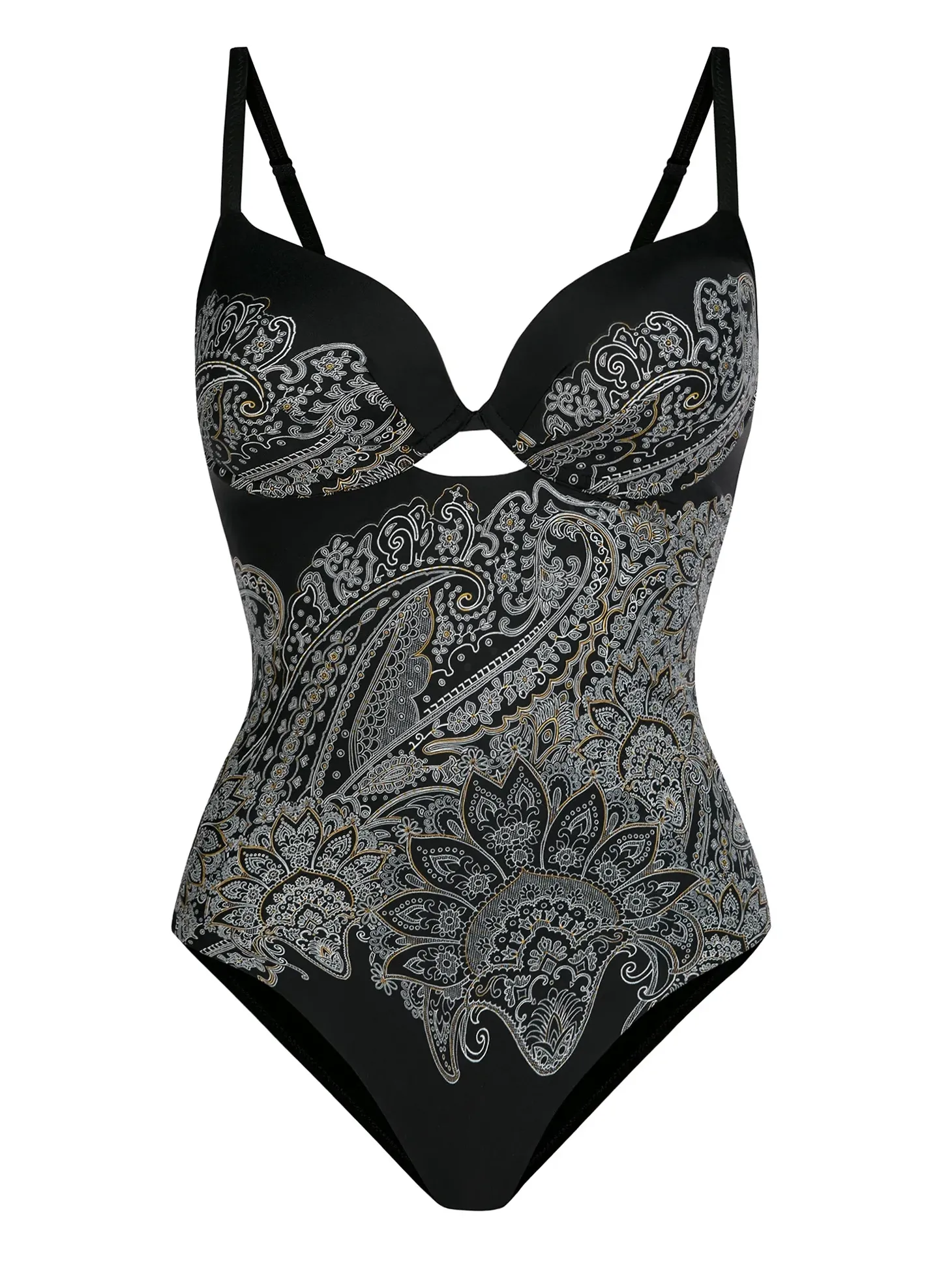 Czarny strój kąpielowy z push-upem F28B/931 Boho