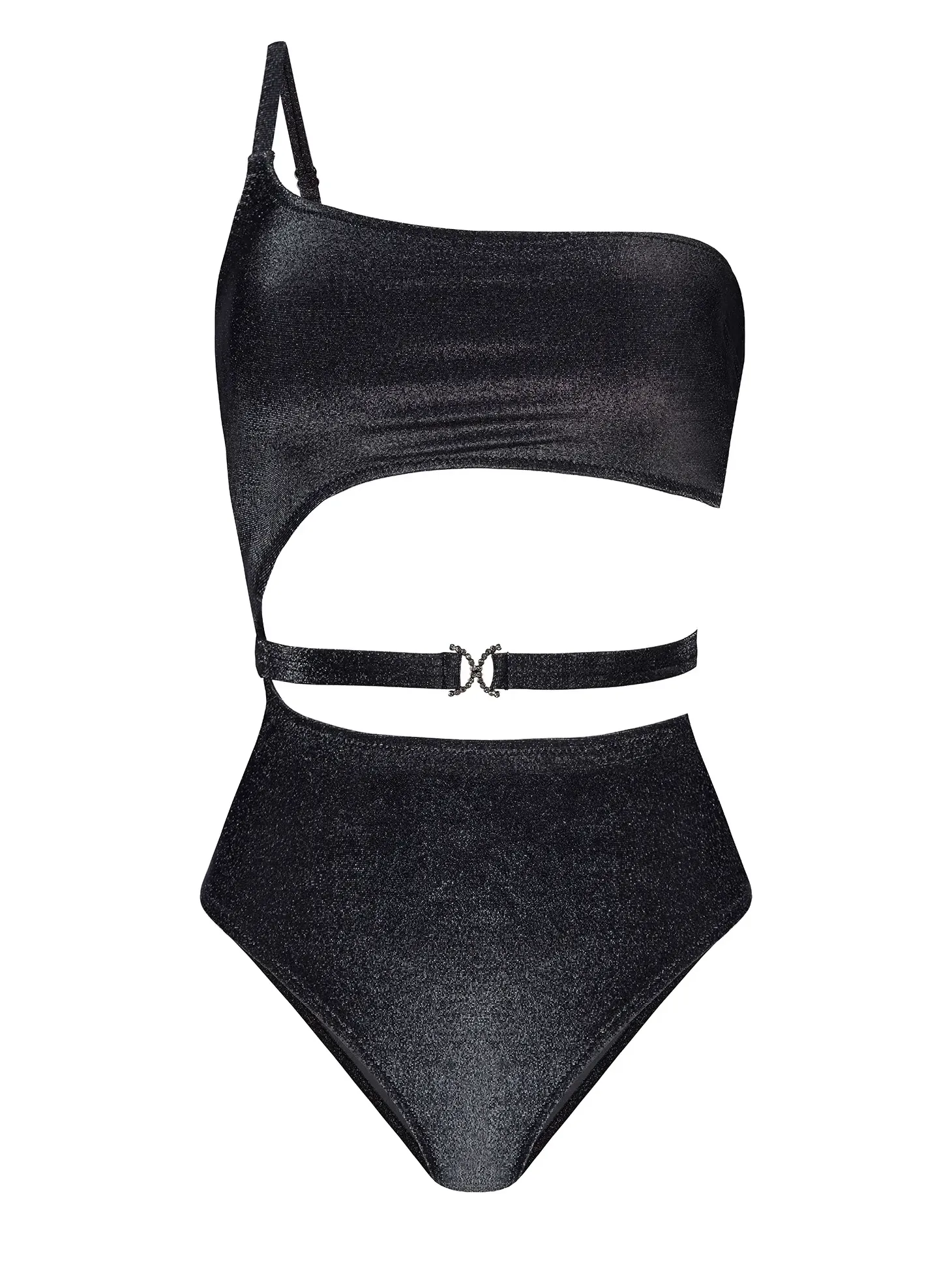 Czarny strój typu monokini tkanina Lurex FL29/707L