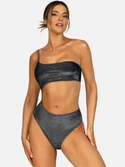 Czarny strój typu monokini tkanina Lurex FL29/707L