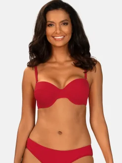 Czerwona Bardotka kąpielowa push-up FG227B/786V