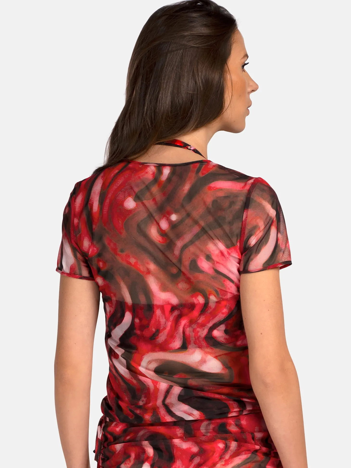 Damska bluzka na lato | T-shirt w bordowy print