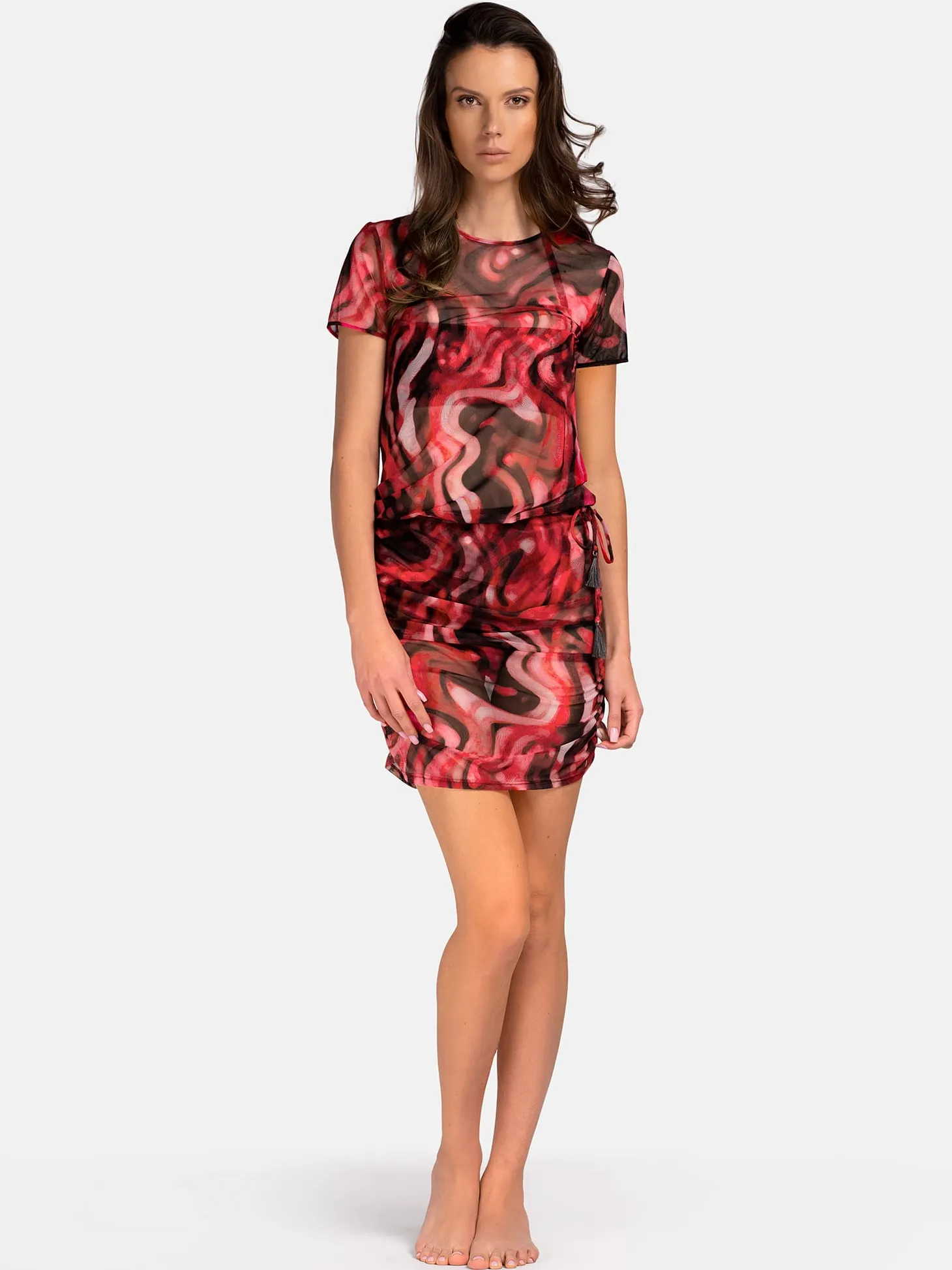 Damska bluzka na lato | T-shirt w bordowy print