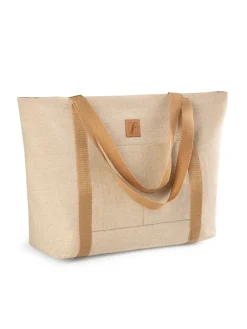 Damska torba plażowa shopperka z lnem F87/BAG45
