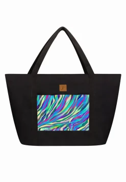 Duża czarna torba plażowa kieszonka Wave F87/BAG22