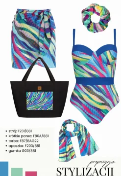 Duża czarna torba plażowa kieszonka Wave F87/BAG22