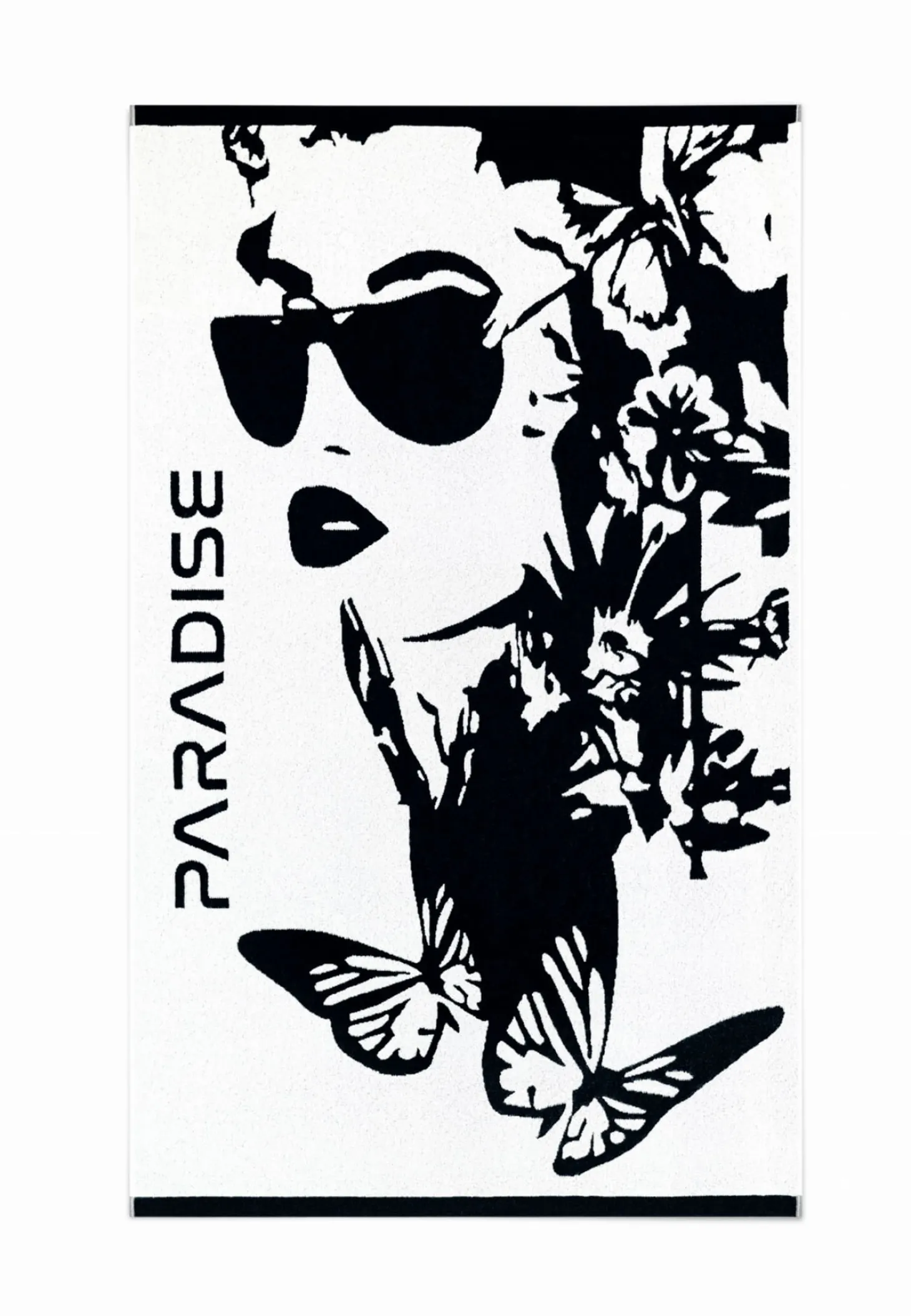 Duży ręcznik plażowy czarno-biały PARADISE RK/509