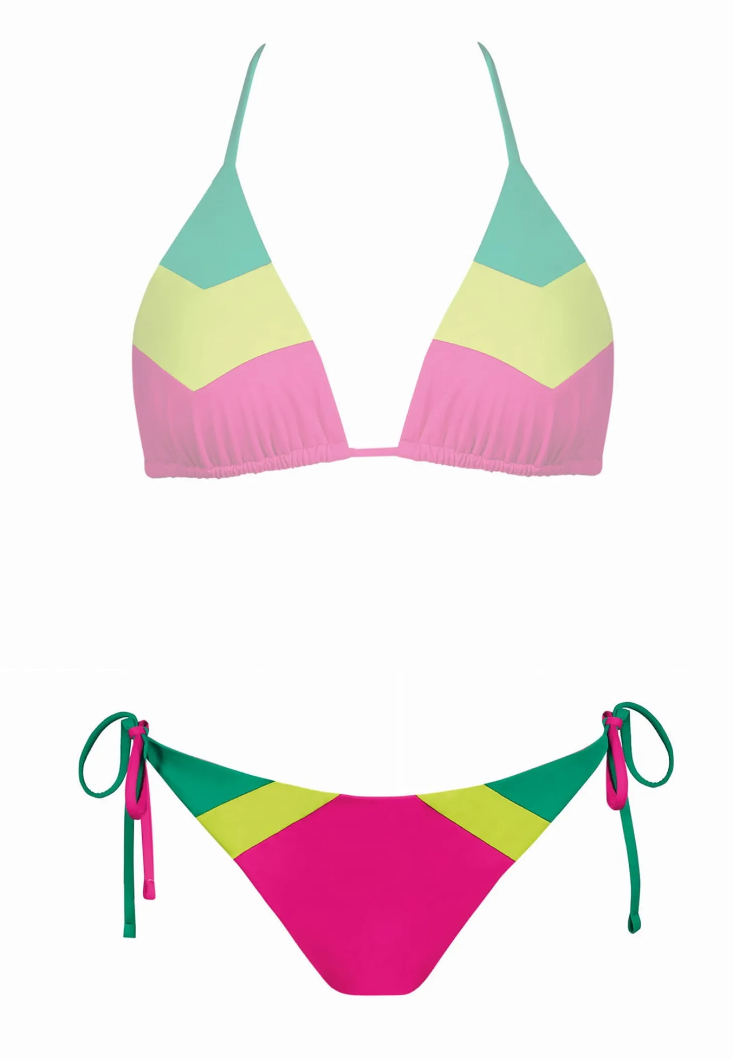 Figi od bikini wiązane - neonowe kolory FD144/828