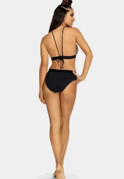 Góra bikini orient print z czarnym pasem FLG12/822