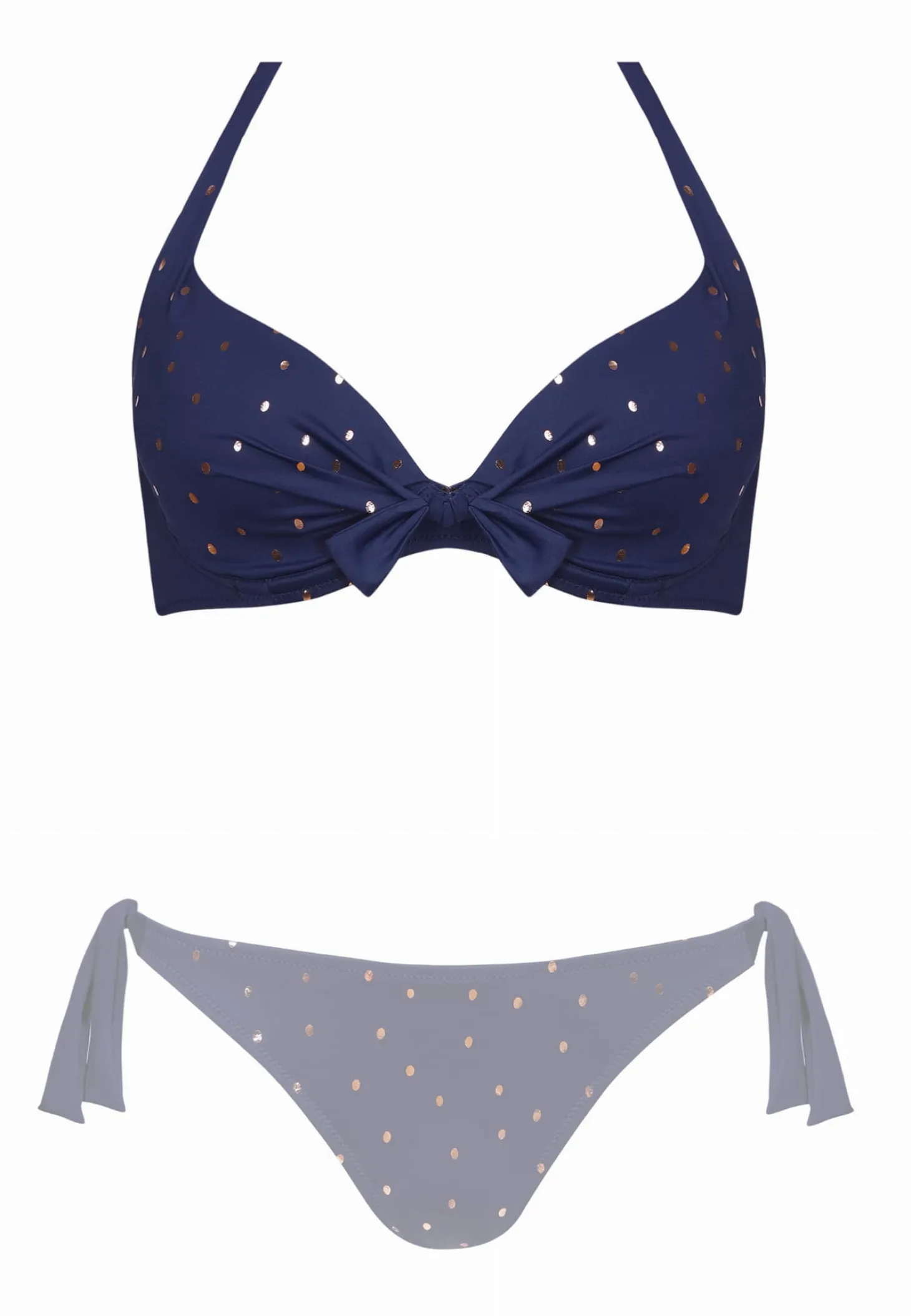 Góra od bikini push-up granatowa w kropki FG11/871