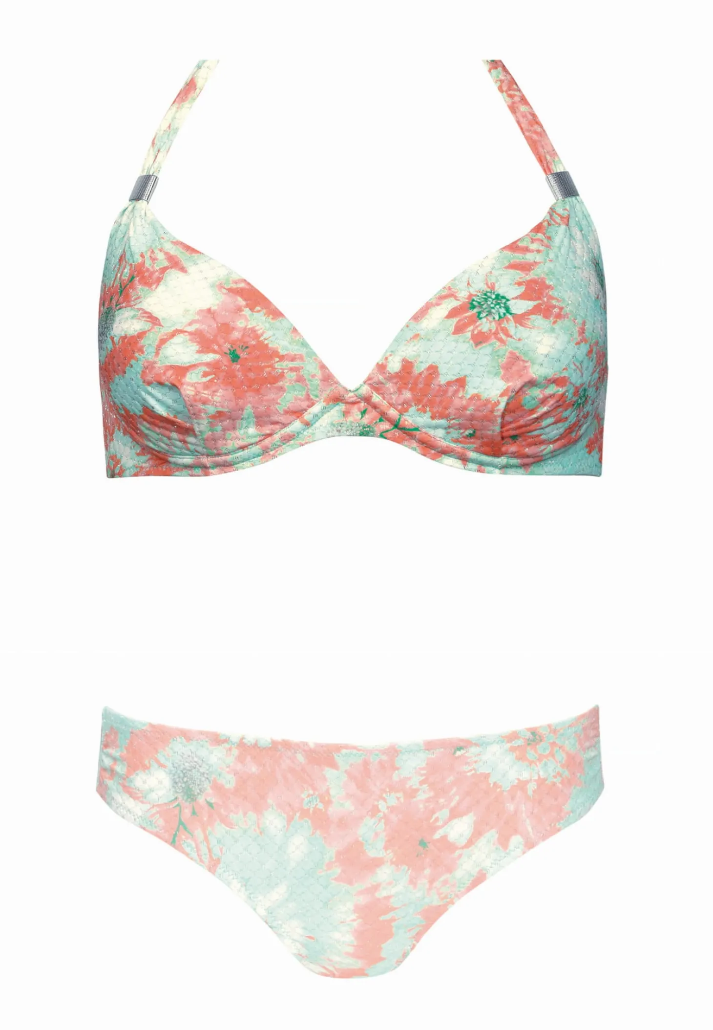 Góra od bikini push-up pastelowa w kwiaty FG11/870