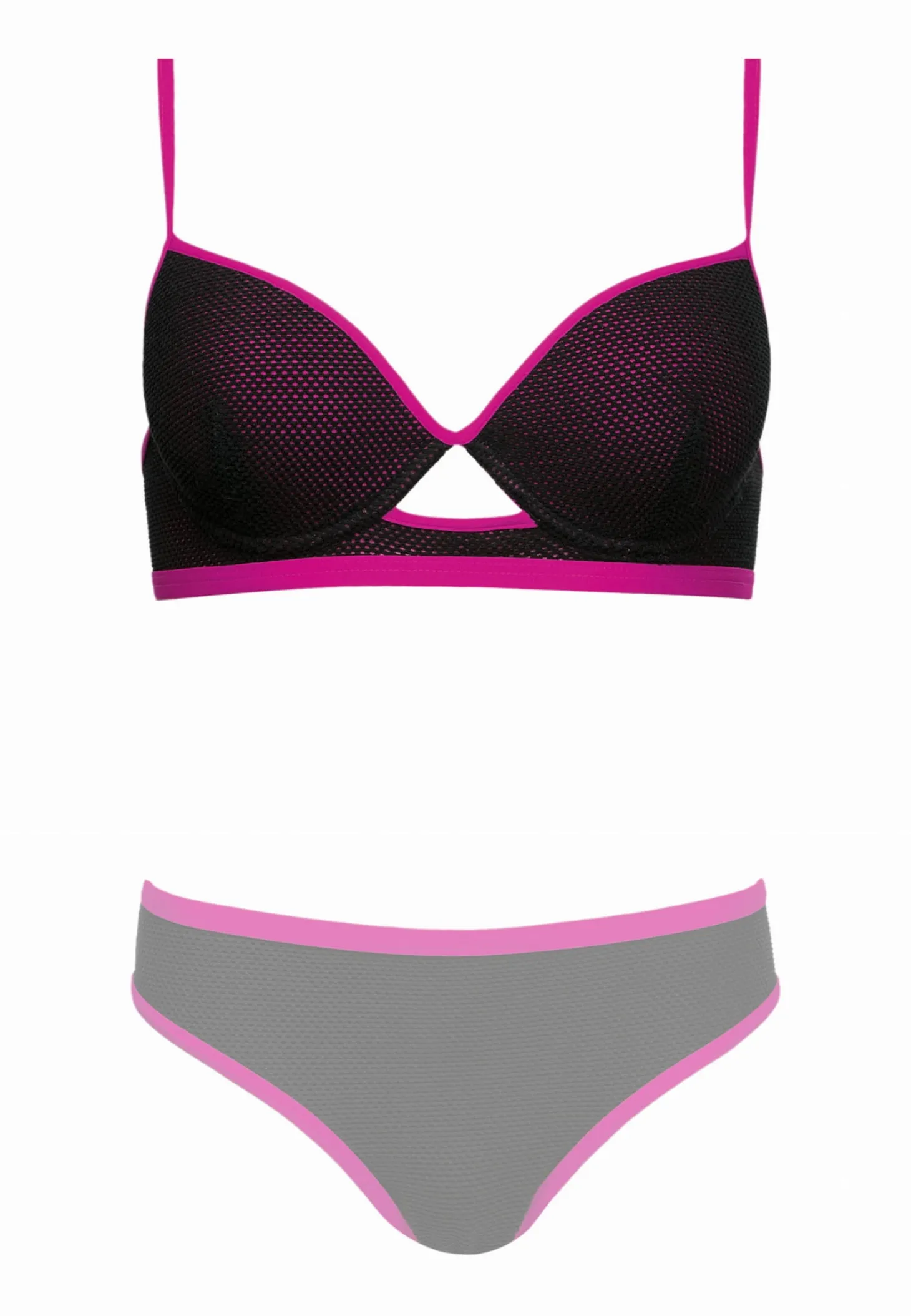 Góra od stroju push-up z lamówkami pink FG21L/509E