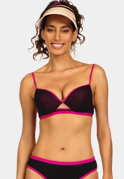Góra od stroju push-up z lamówkami pink FG21L/509E