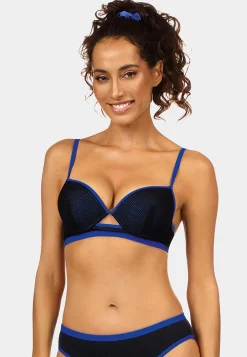 Góra od stroju push-up z lamówkami blue FG21L/509D