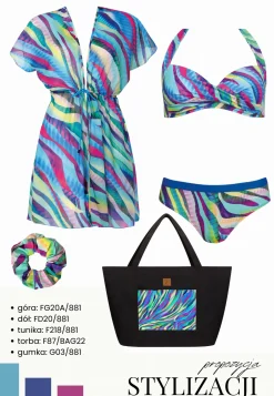 Klasyczne majtki kąpielowe print Wave FD20/881