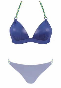 Kobaltowa wiązana góra bikini push-up FG17B/827A