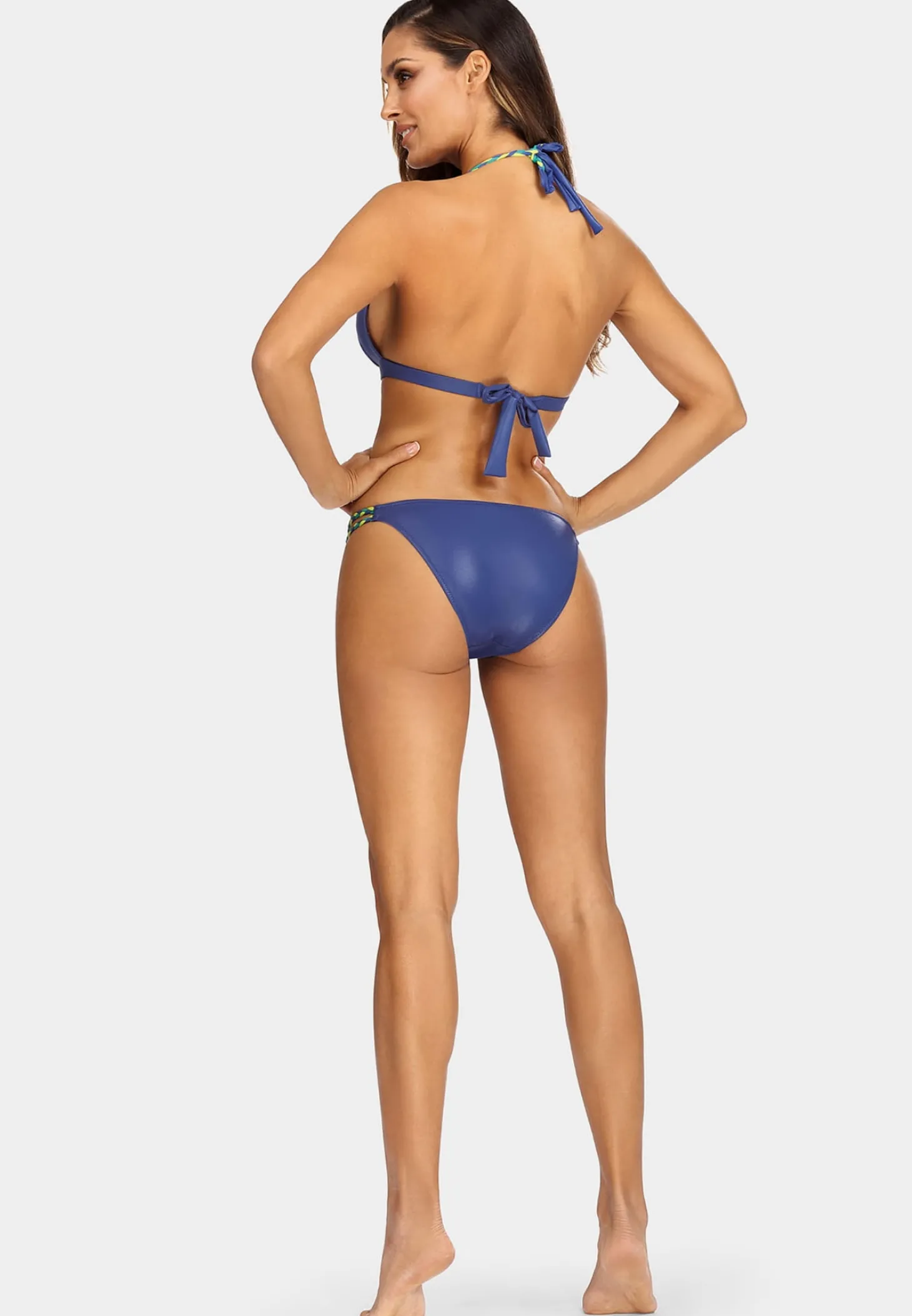 Kobaltowa wiązana góra bikini push-up FG17B/827A