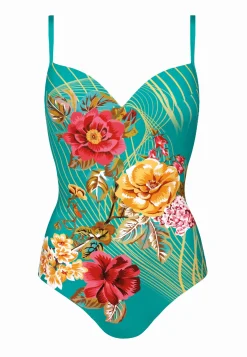 Kostium jednoczęściowy push-up w kwiaty F28C/882