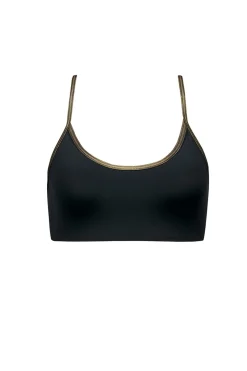 Modny top na ramiączkach -złota lamówka TOP3/518